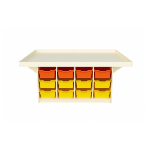 Robotics Table with Tray Compartments