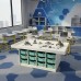 Robotics Table with Tray Compartments