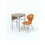 School Set: Single Desk No.4-7 and Chair with Plastic Monoblock