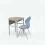 School Set: Single Desk No.4-7 and Chair with Plastic Monoblock