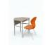 School Set: Single Desk No.4-7 and Chair with Plastic Monoblock