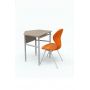 School Set: Single Desk No.4-7 and Chair with Plastic Monoblock