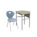 School Set: Single Desk No.4-7 and Chair with Plastic Monoblock
