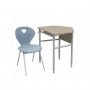 School Set: Single Desk No.4-7 and Chair with Plastic Monoblock
