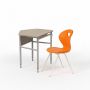 School Set: Single Desk No.4-7 and Chair with Plastic Monoblock