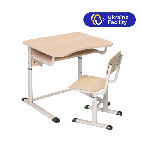 School Set No.4-7: Desk with Shelf and Adjustable T-shaped Chair