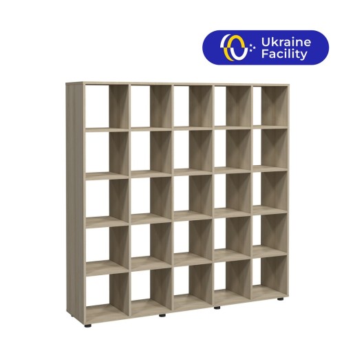 Double-Sided Shelving Unit with 25 Cubbies
