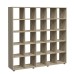 Double-Sided Shelving Unit with 25 Cubbies