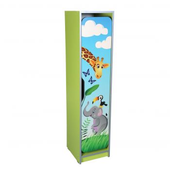 1-Seat Cloakroom Wardrobe with Savanna Print