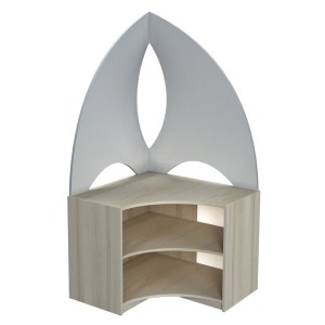 Стінка "Морські пригоди" елемент №3 (Парус) 800х800х740(1740)мм, Бук Артізан перламутровий 18мм, Біле 16мм 5703_БАпБіл