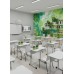 School Desk, Single Student Desk with Wire Mesh Shelf and Cup Opening