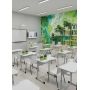 School Desk, Single Student Desk with Wire Mesh Shelf and Cup Opening
