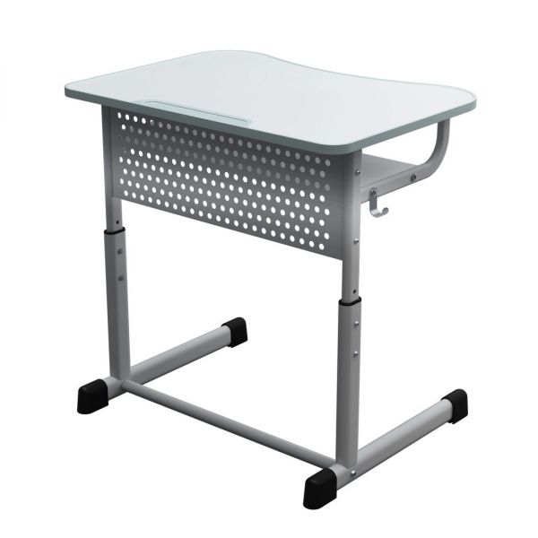 Single Student Desk with Perforated Panel and Polyurethane-Edged Desktop