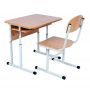 School Set on Round Tube, Group 4-6: Desk and Chair with HPL