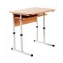 School Set on Square Tube No.4-6, Desk and T-Frame Chair