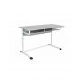 School Desk, Double Student Table on Flat-Oval Tube, Sizes 4-7
