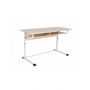 School Desk, Double Student Table on Flat-Oval Tube, Sizes 4-7