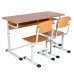 School Desk, Double Student Table on Flat-Oval Tube, Sizes 4-7