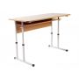 School Set on Square Tube, Sizes 4-6: Table and 2 T-Frame Chairs