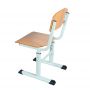 School Set on Flat-Oval Tube No. 4-7: Double Desk and 2 HPL Chairs