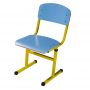 School Set on Square Tube No. 4-6: Double Desk and 2 HPL Chairs