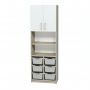 Semi-Closed Cabinet with Trays N2, 12 Trays, Light-Grey Front