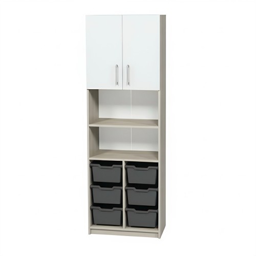 Semi-Closed Cabinet with Trays N2, Grey Front, 702x405x2115 mm