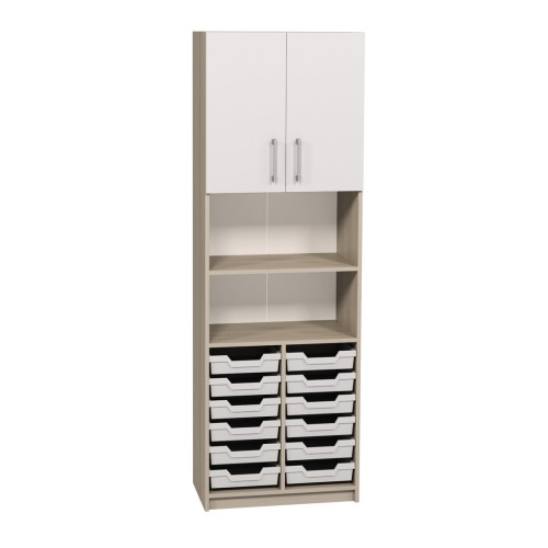 Semi-Closed Cabinet with Trays, Standard Front, 702x405x2115 mm