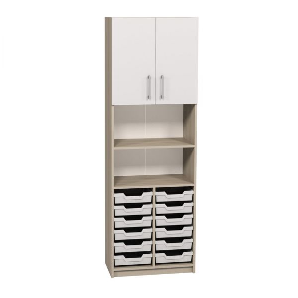 Semi-Closed Cabinet with Trays, Standard Front, 702x405x2115 mm