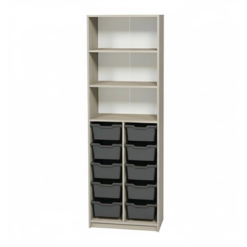 Open Cabinet with Shelves and Trays, 20 Trays, 702x405x2115 mm