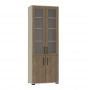 4-Door Cabinet with 2 Glass Doors and Shelves, 719×405×2025 mm