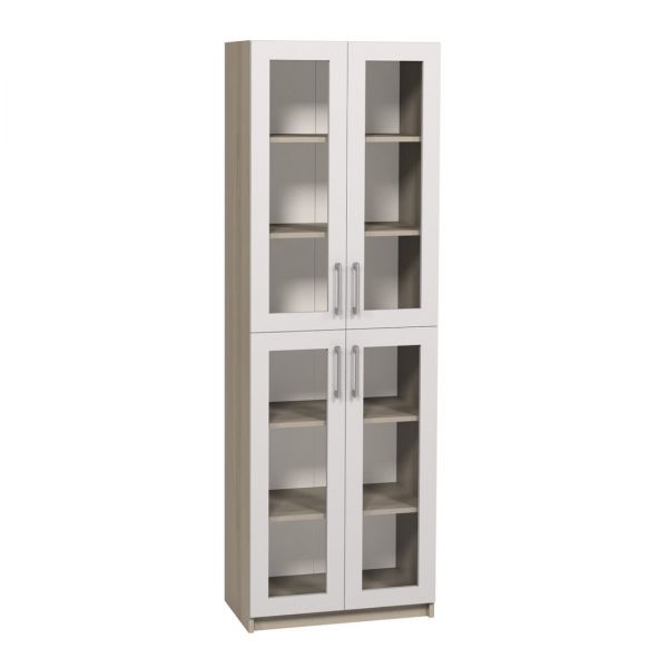Closed Cabinet with 6 Shelves and Glass Doors 702x405x2115 mm