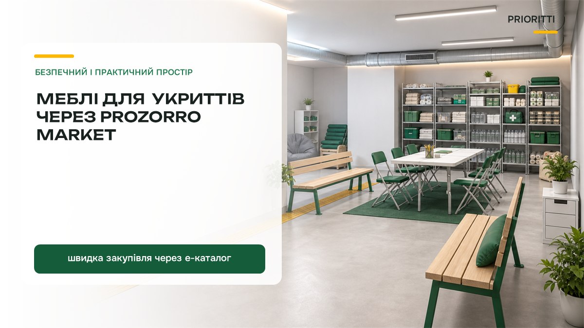 Закупівля меблів для укриттів навчальних закладів через Prozorro Market