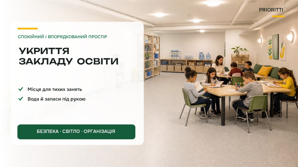 Укриття в закладі освіти: комплектування меблями за зонами